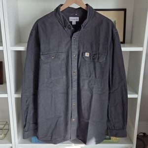 Carhartt Relaxed Fit Work Shirt Button Down Mens XL Charcoal